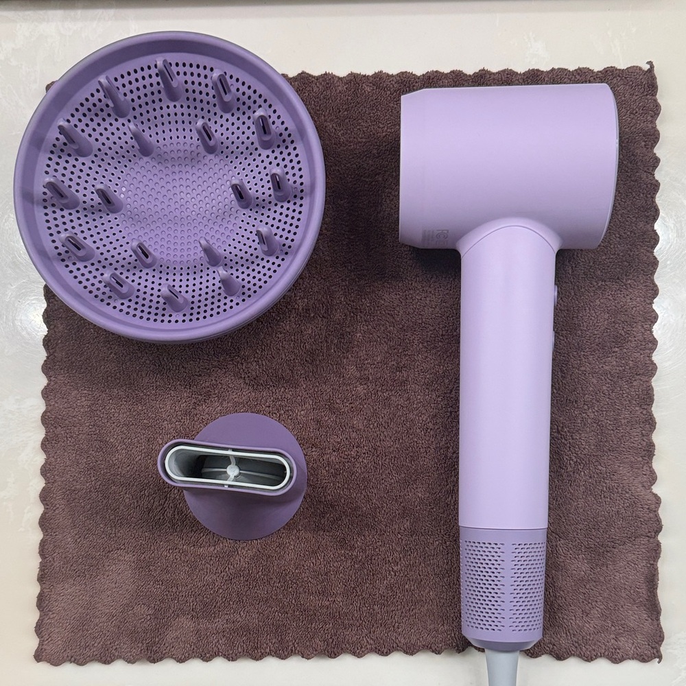 Purple Hair Dryer with Attachments